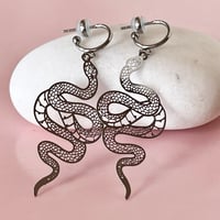 Image 1 of Midi Snake Stainless Half Hoops