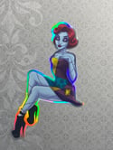 50’s Sally inspired Pin Up Girl | 4” Holographic Sticker 