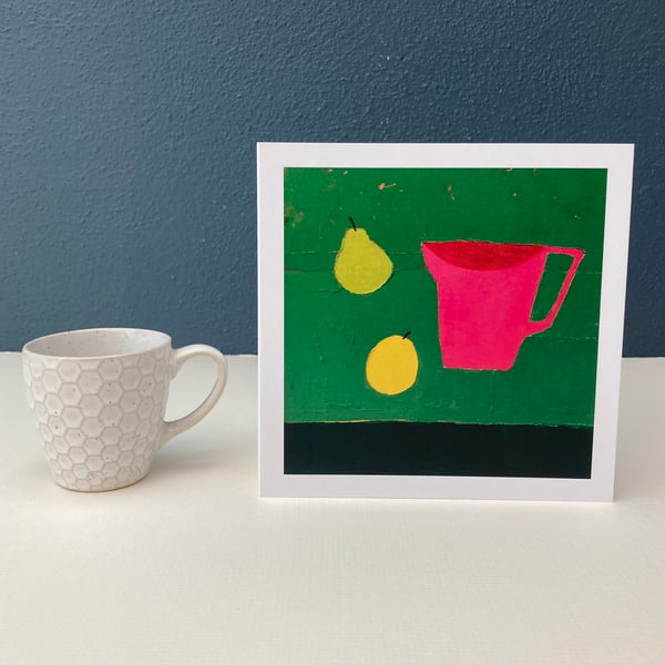 Image of ‘Pink Jug and Pears ‘ card