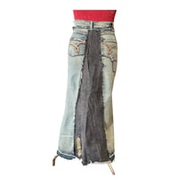 Image 3 of Deconstructed "Dual-Tone" Denim Maxi Skirt – One of a Kind