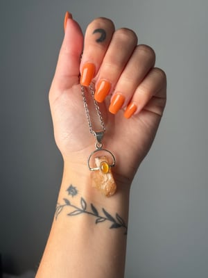 STILBITE X CARNELIAN NECKLACES .925 STERLING SILVER