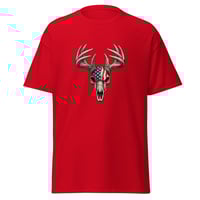 Image 3 of Unisex classic tee, Americana Deer Skull with Antlers Patriotic Tee