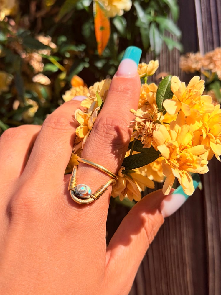 Image of Abalone “V” Ring 