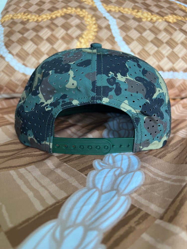 Image of WAIMĀNALO SnapBack hat (Camo/Gold)