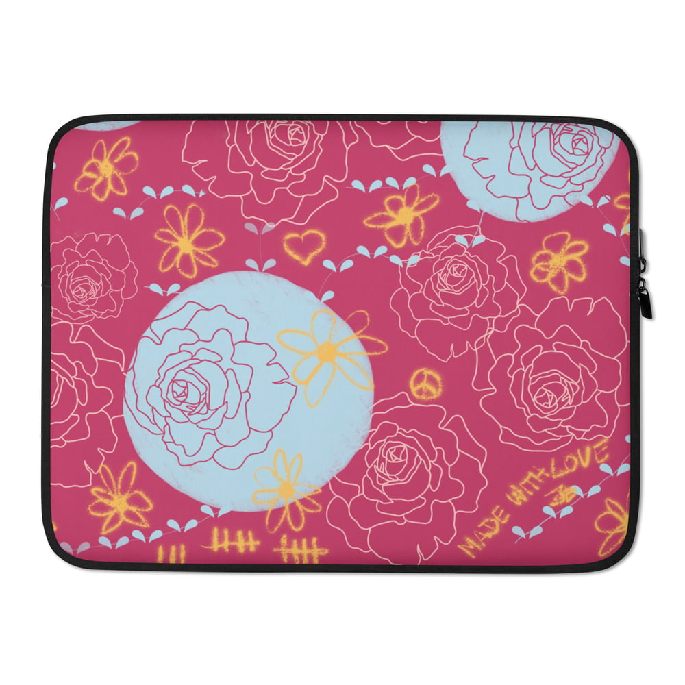 Image of Made with Love Laptop Sleeve red