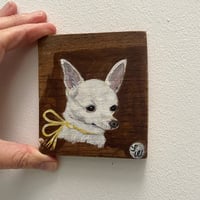 Image 6 of Original painting on wood -chihuahua with a yellow ribbon