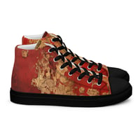 Image 14 of Gold and Red Textured Antique Goth Inspired Women’s high top canvas shoes