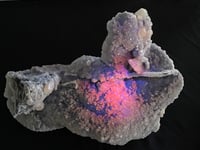 Image 2 of Large UV Calcite On Druzy Quartz Statement Piece #1924
