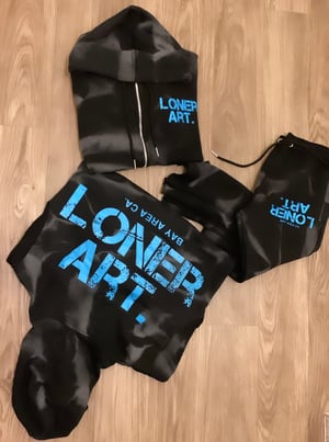 Image of Carolina Blue Loner Art(sprayed Sweatsuit)