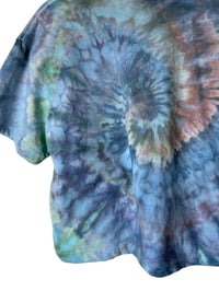 Image 9 of XS Crop Tee in Soft Tidal Spiral Ice Dye