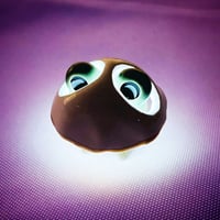 Image 5 of Heart frog with ghost mask ceramic figurine (glow in dark)