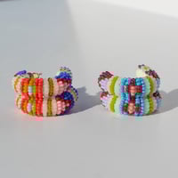 Image 2 of Cross My Mind (Huggie Hoops) | Multi-color