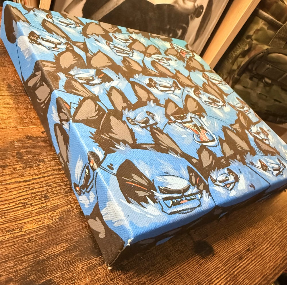 Image of Wall of fur and Fang- Blue