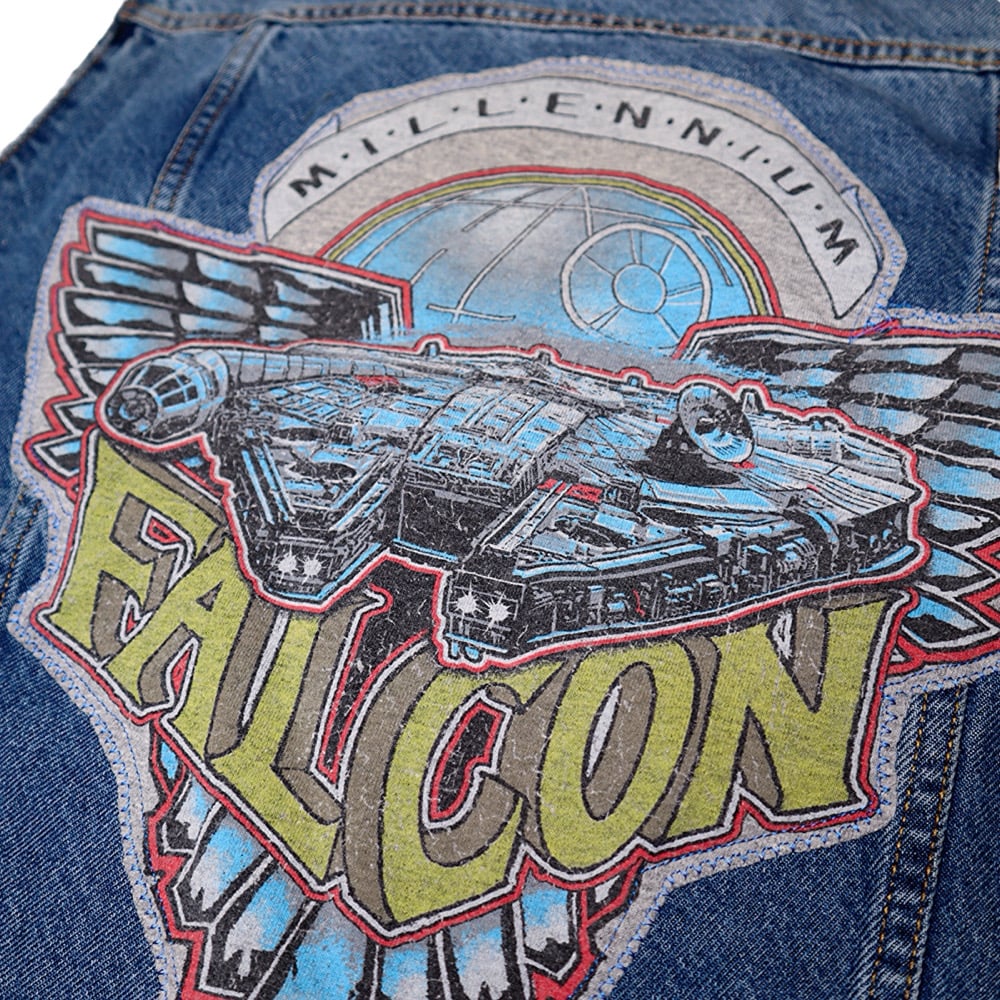 Image of UPCYCLED MILLENNIUM FALCON BIKER VEST