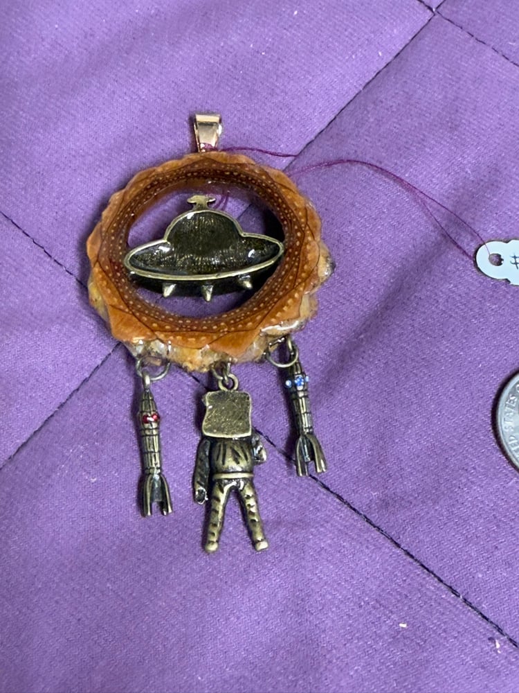 Image of UFO Pinecone Charm | PNW Handcrafted Art | #122