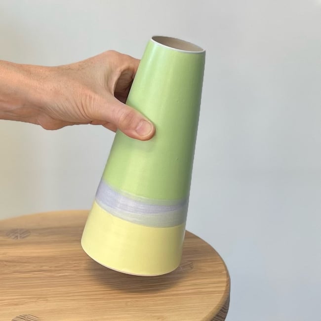  Skyline Vase in Spring Green, Primrose and Lilac