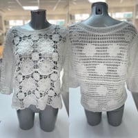 Image 2 of Flora 3/4 Sleeve Crochet Top 
