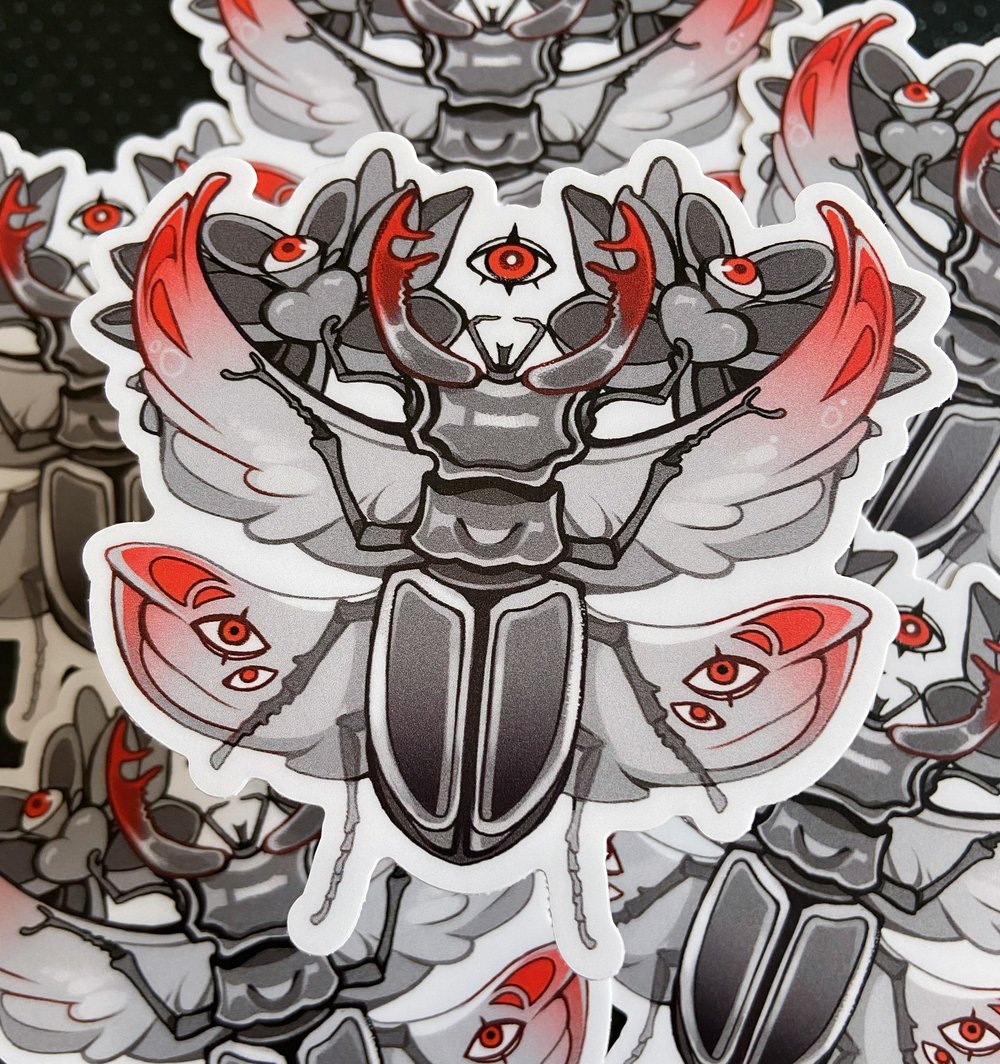 Stag Beetle Omen | Vinyl Sticker