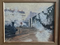 Image 3 of “Le Pont de l’Europe”, gare Saint-Lazard, Oil on Board
