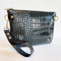 Image 4 of The Convertible in Black Croc Vegan Leather