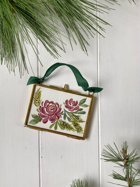 Image of *Pre-Order: Christmas Floral - Watercolor Ornament