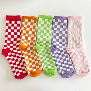 Image of  Checkered Ribbed Socks 