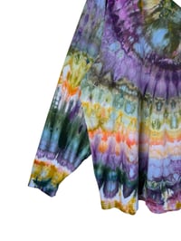 Image 8 of XXL Unisex Adult Soft Long Sleeve Tee in Earthy Spiral Ice Dye