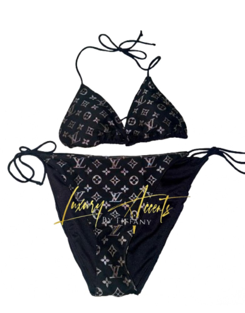 Image of Custom “Designer Inspired” Reflective LV bikini 