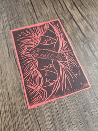 Image 2 of 'nocturnal flight' - red & black - one off BLOCKPRINT