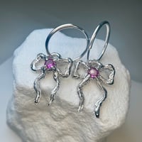 Image 1 of Pink Ribbon Earrings~made to order