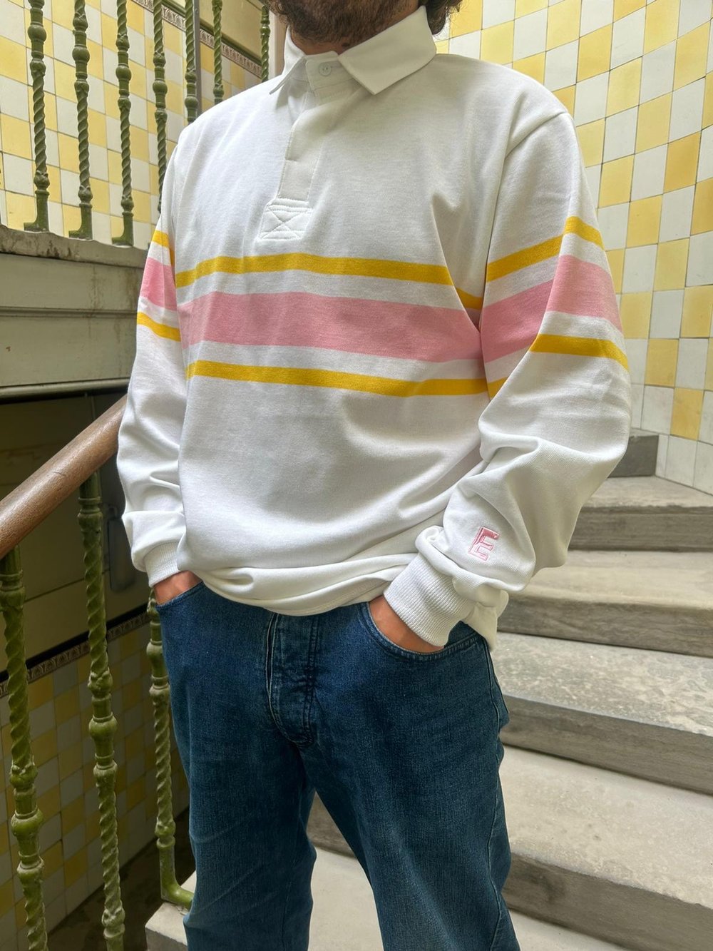 Rugby Top - Pink/Yellow