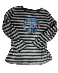 Image 1 of Plaid Skull Cutie Long Sleeve Top 🩷💙💀(XL/XXL)