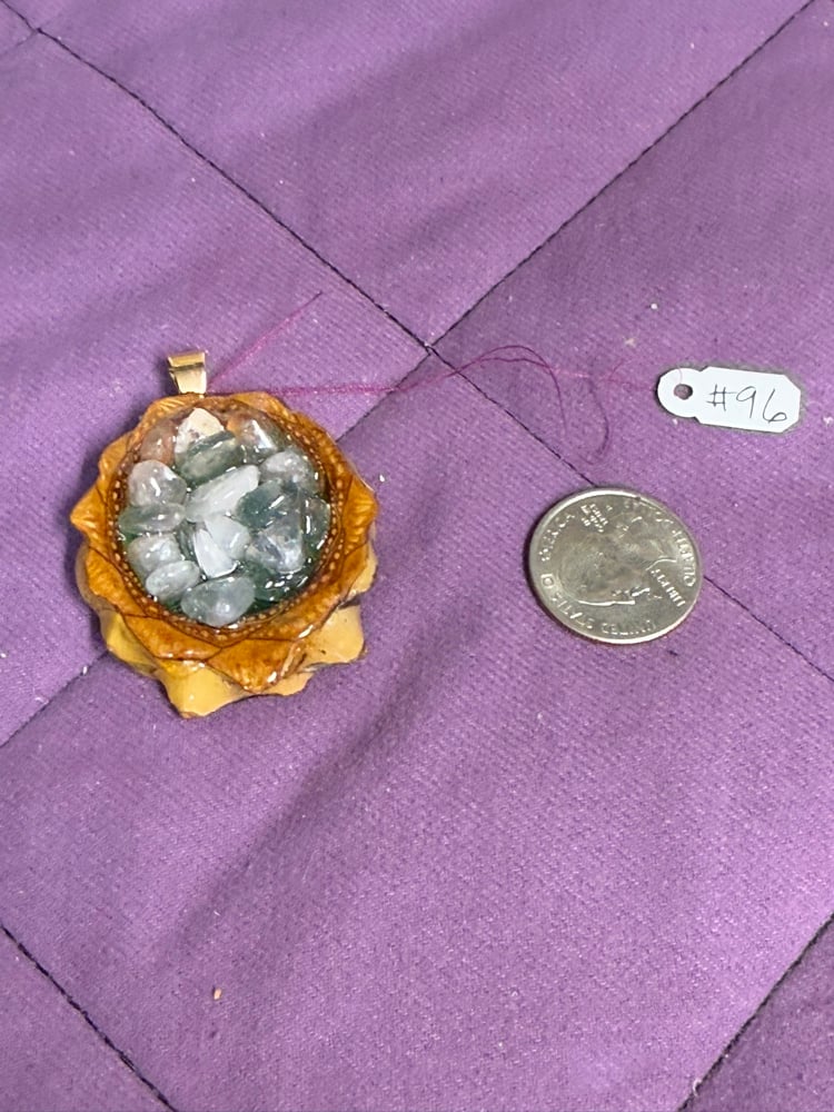 Image of Crystal Chip Pinecone Charm | Handmade PNW Resin Jewelry | #96