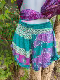 Image 1 of Frida frilly shorts -purple pink and jade 