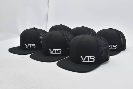 Image of VTS cap SnapBack (BLACK) with laser drilled holes 