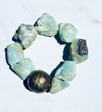 Truthstone – Raw Amazonite & Brass Bracelet for Communication, Courage & Calm