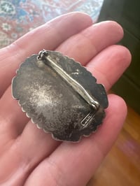 Image 4 of vintage oval turquoise pin