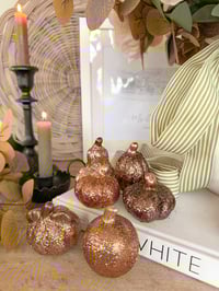 Image 1 of SALE!Amber Glitter Pumpkins ( Set of 6 )