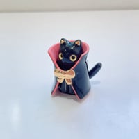 Image 2 of Count Dracula black cat ceramic figurine