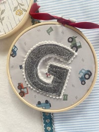 Image 3 of Fabric Glitter Initial Hoop