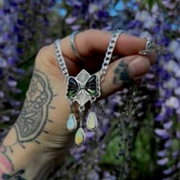 Image 4 of Green Tourmaline & Opal Butterfly Talisman