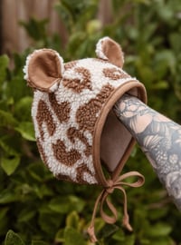Little leopard fleece bonnet 