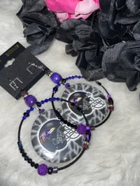Image 1 of Ravens Nation button hoop earrings