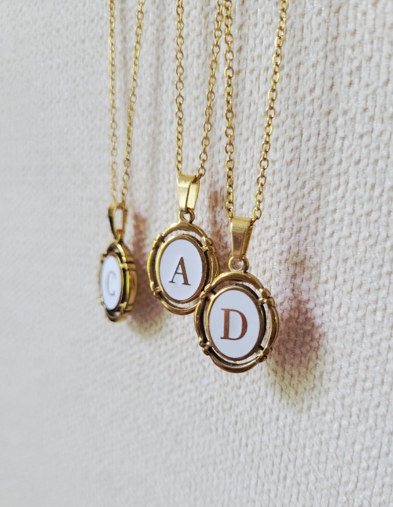 Image of Oval Letter Necklace 