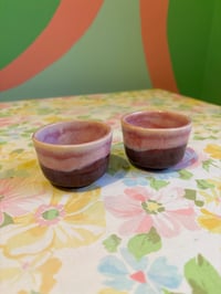 Image 1 of set of merlot teacups
