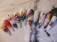 Image 3 of Tye-Dye Long Stiletto Press on Nails 