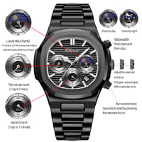 Image 2 of CHENXI 922 New Business Moon Phase Watch For Men Date Quartz Wristwatches With Chronograph Stainless