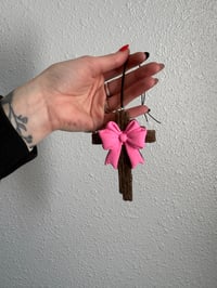 Image 2 of {Heavenly Grace Scented} Pink Bow Cross Freshie