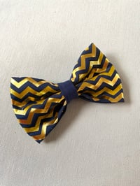 Image 2 of Christmas Gold Chevrons Bow Tie / Sailor Bow