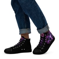 Image 4 of Goth Inspired Baphomet/Pentagram Purple Goat Men’s High Top Canvas Shoes